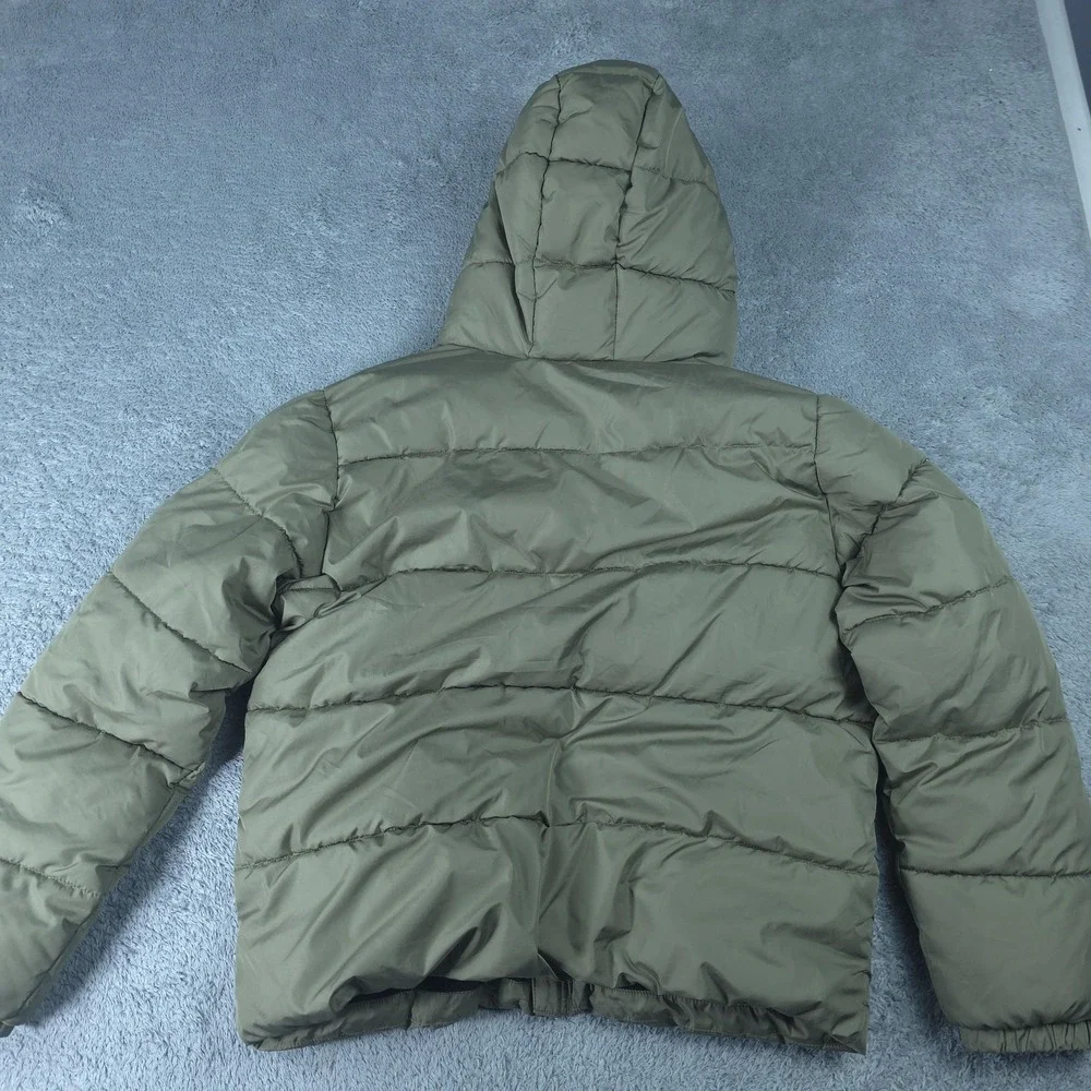 SWISSTECH Puffer Jacket Boys 18 Green Insulated Hooded Full Zip Winter Coat